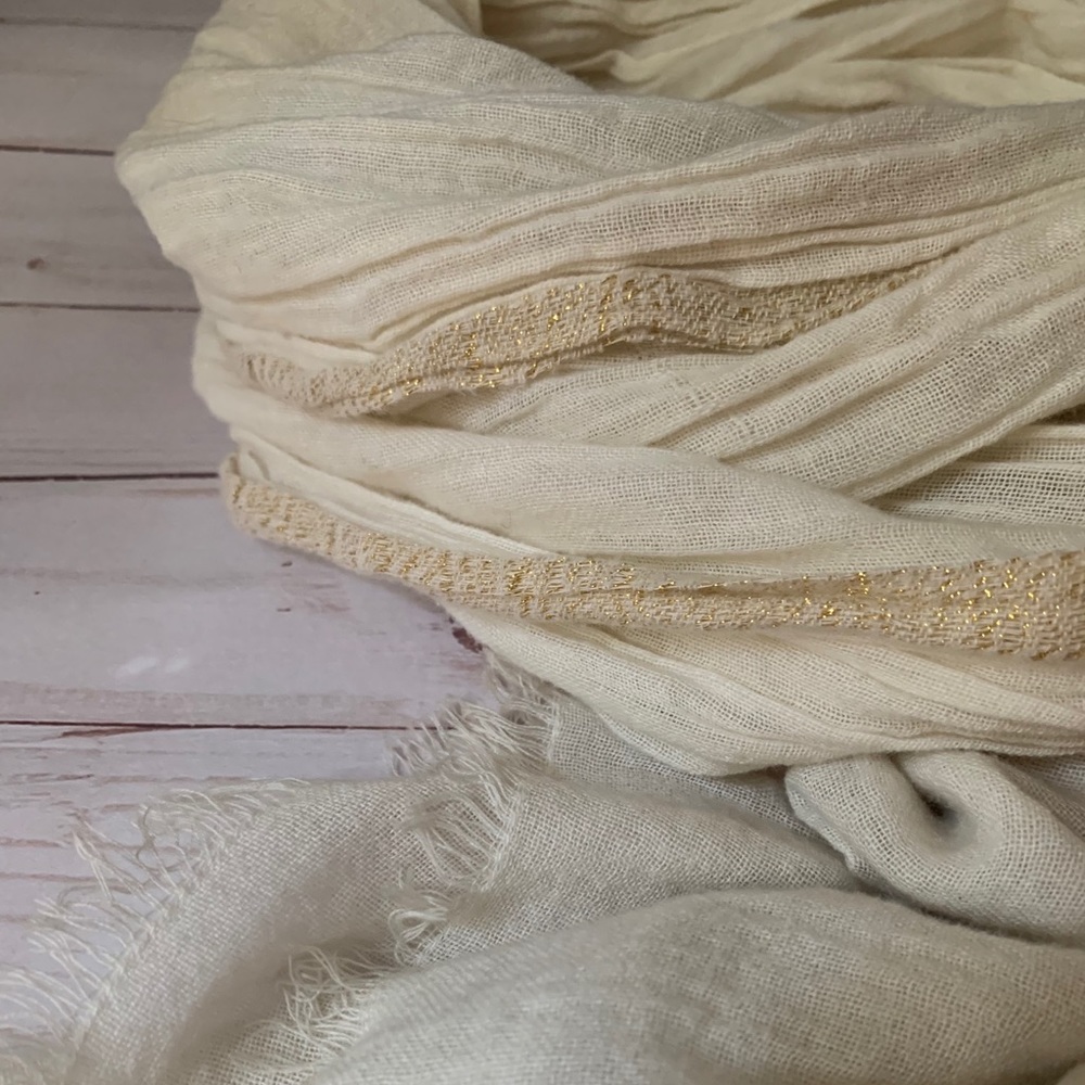 Cream & Gold Fashion Scarf